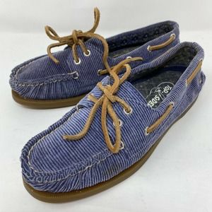 Sperry Top Sider Womens 6.5  Blue Corduroy Gum
